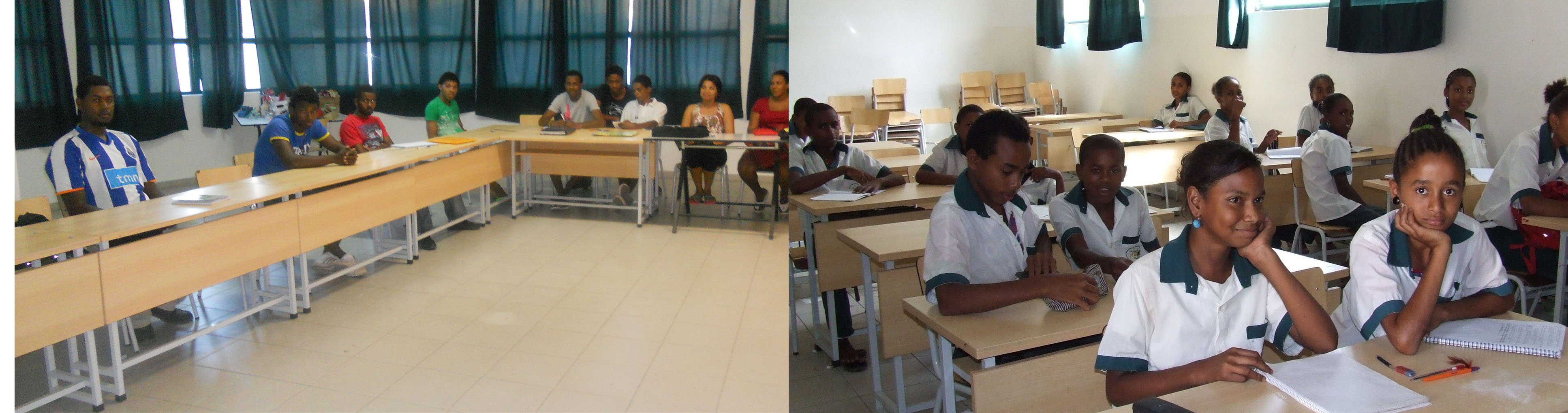 Fotografie delle aule della scuola a Ribeira das Patas